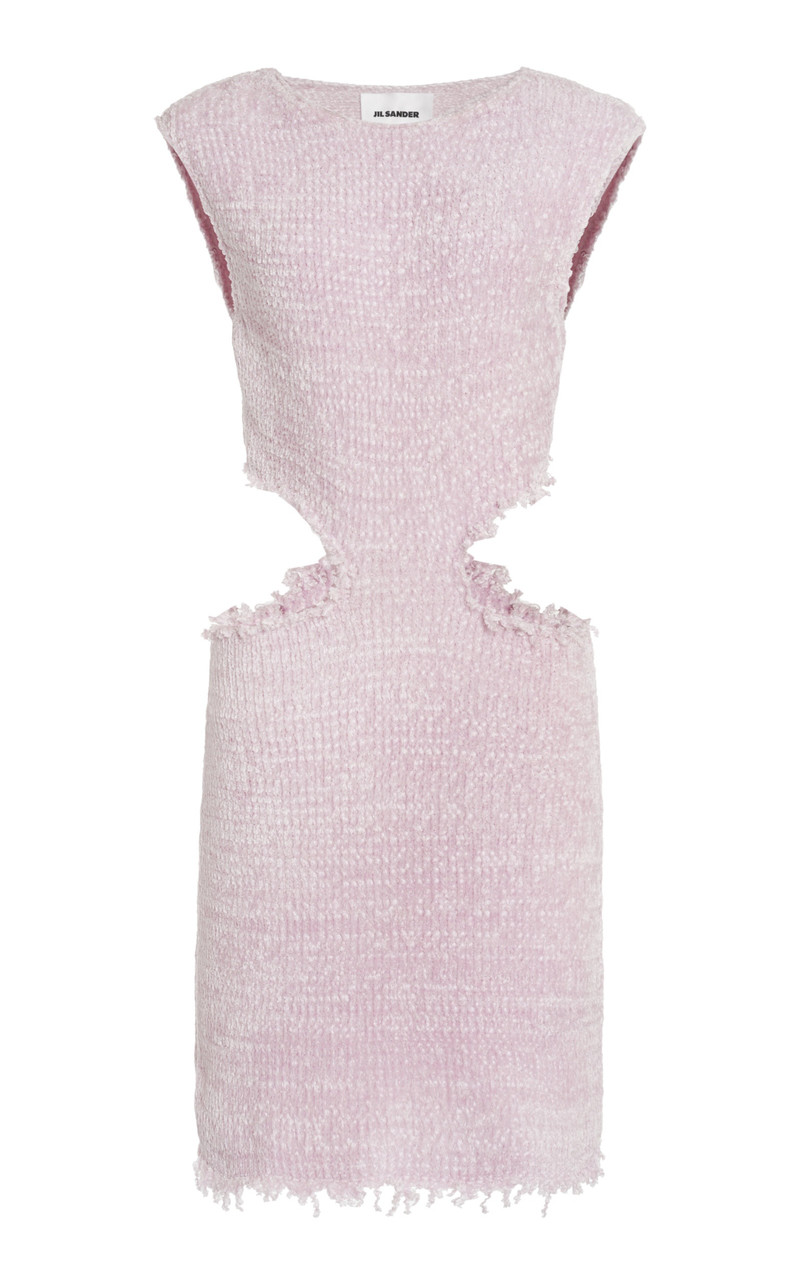 Cutout Silk-Cotton Blend Mini Dress purple - 1