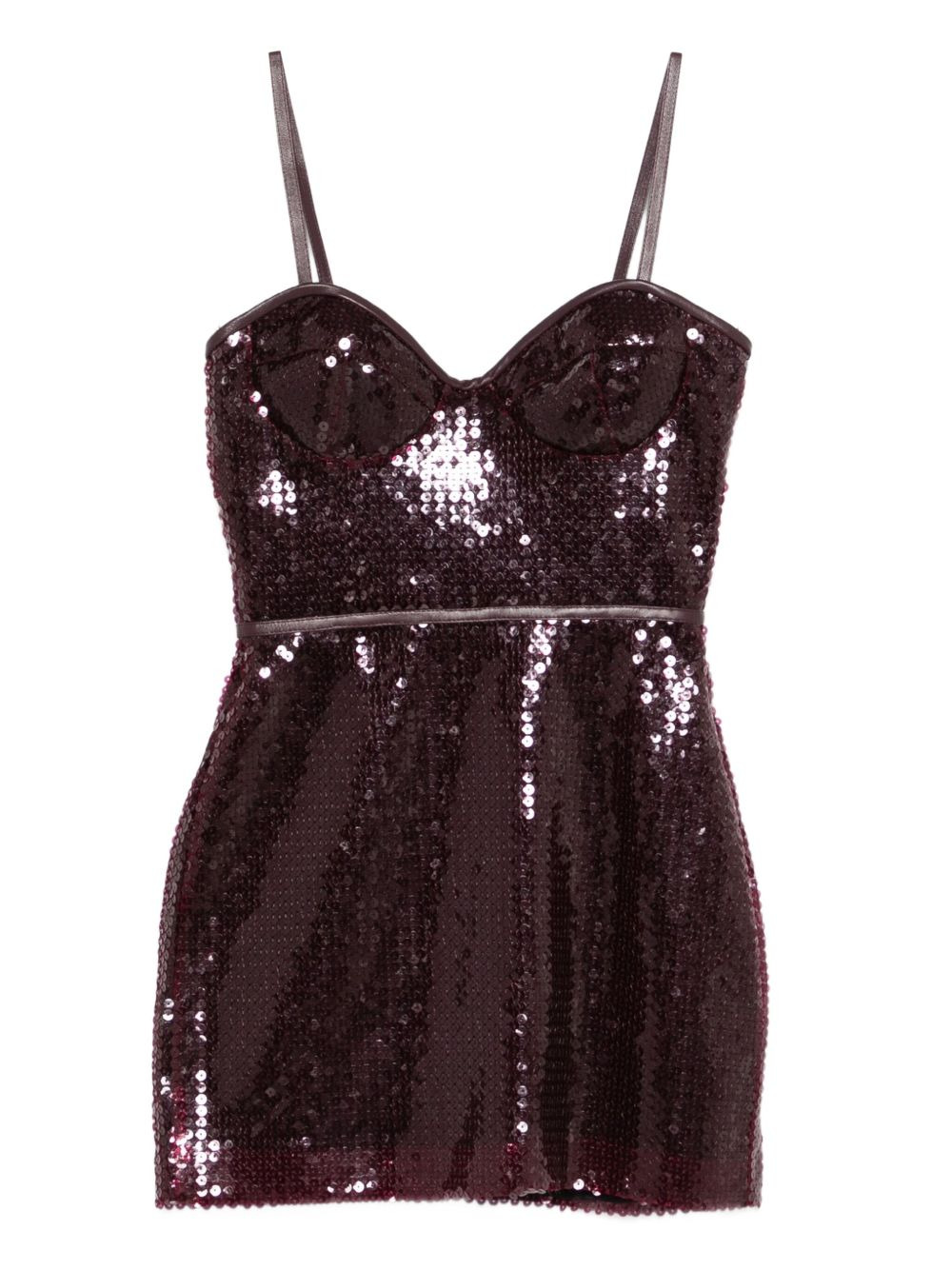 sequin-embellished sweetheart mini dress - 1