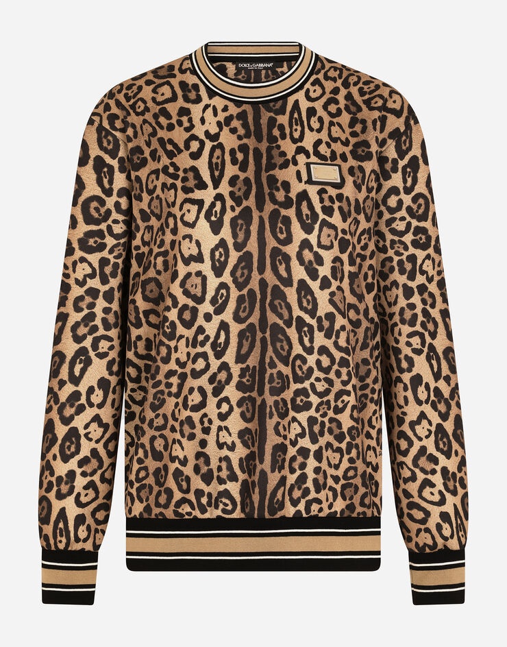 Leopard-print jersey sweatshirt - 1