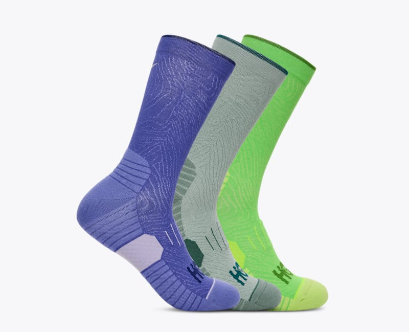 Crew Run Sock 3-Pack in Celestial Blue/Sage/Neon Green 1