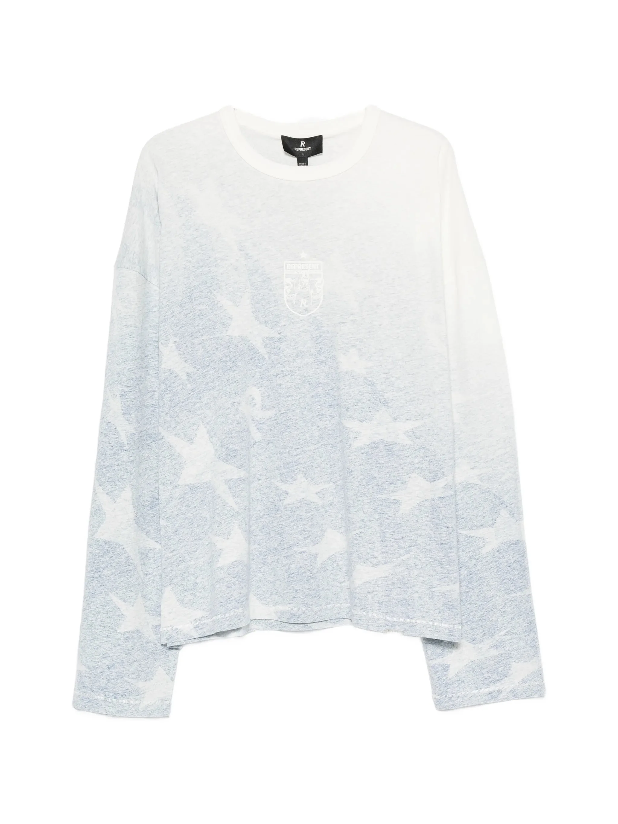 Represent USA Star-print Long-sleeve Cotton T-shirt - 1
