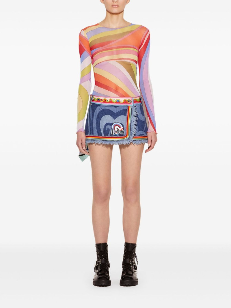 PUCCI Marmo-print denim skirt outlook