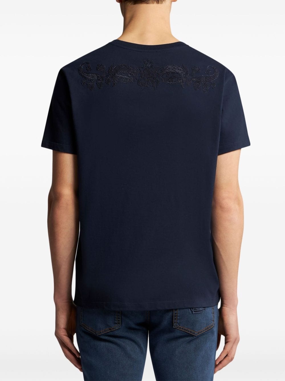 logo-embroidered cotton T-shirt - 3