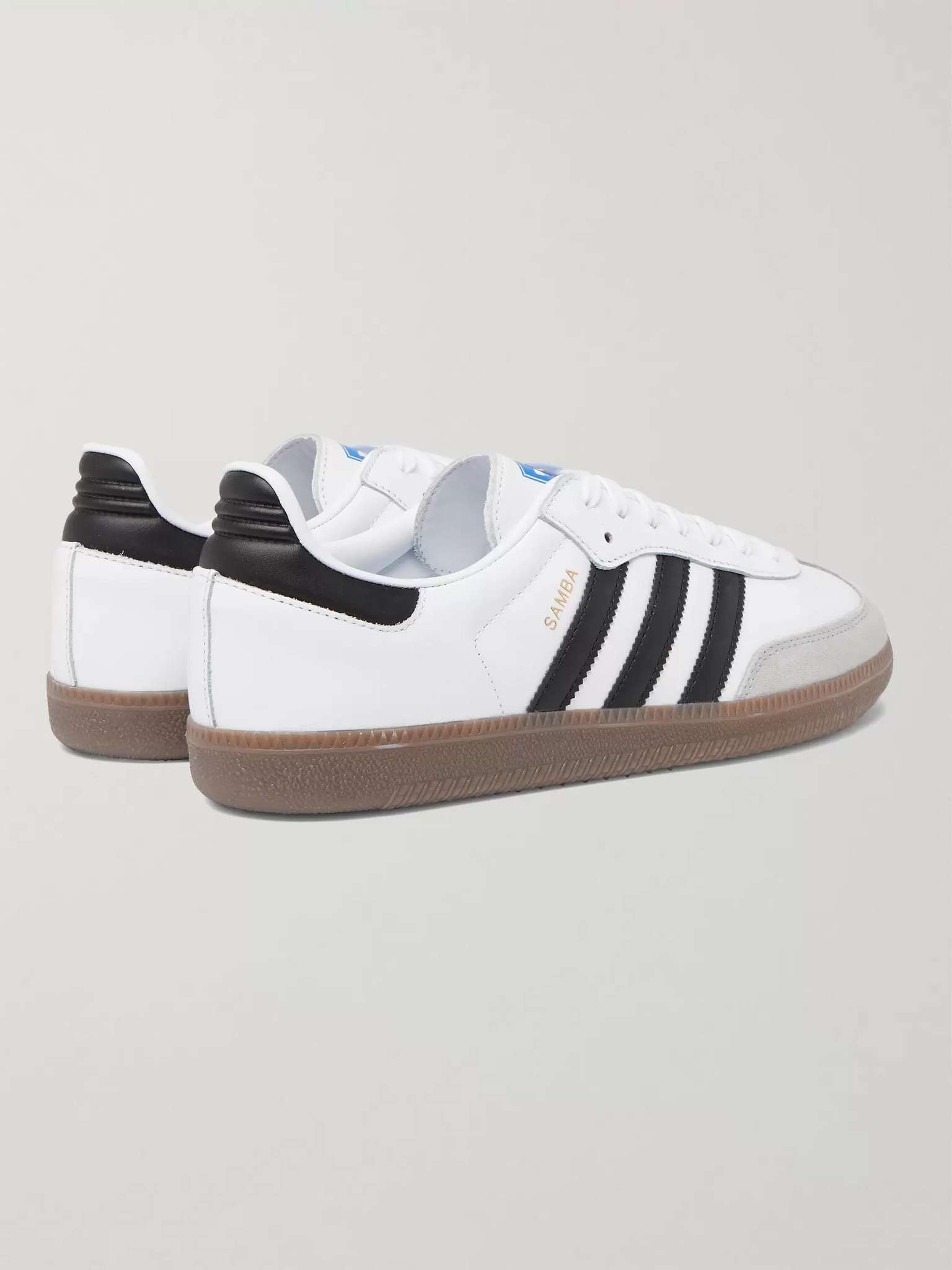 Samba Suede-Trimmed Leather Sneakers - 5