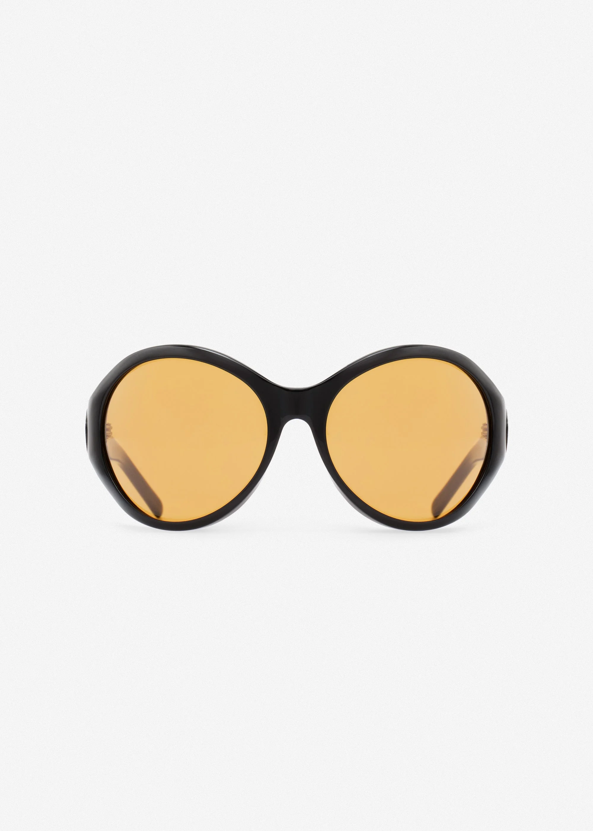 Big round sunglasses in black with yellow lenses - 1