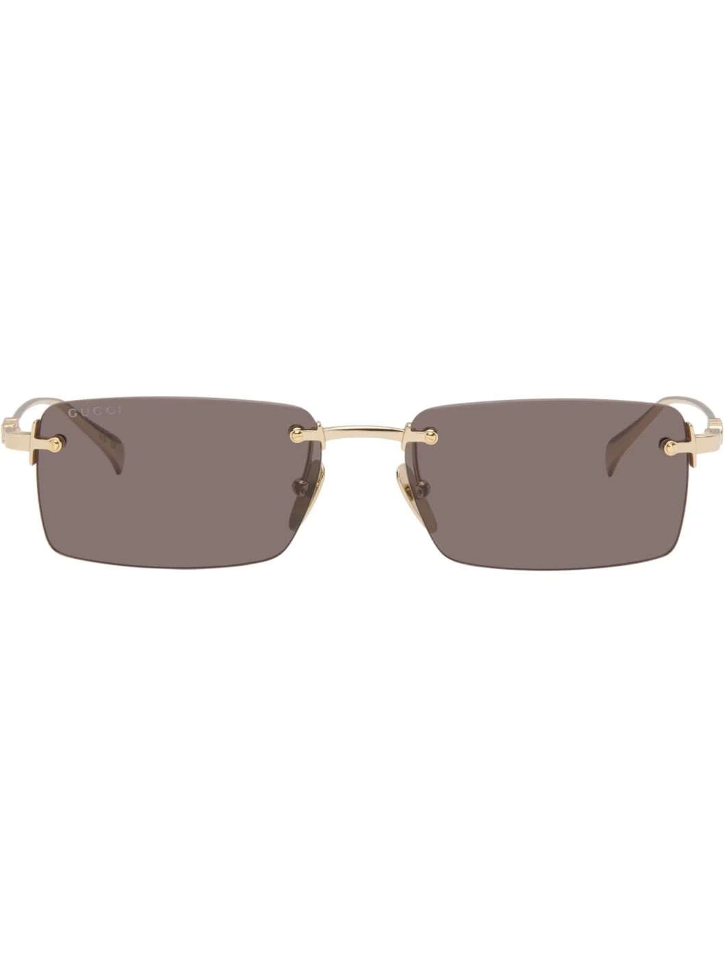 Gold Rectangular Frame Sunglasses - 1