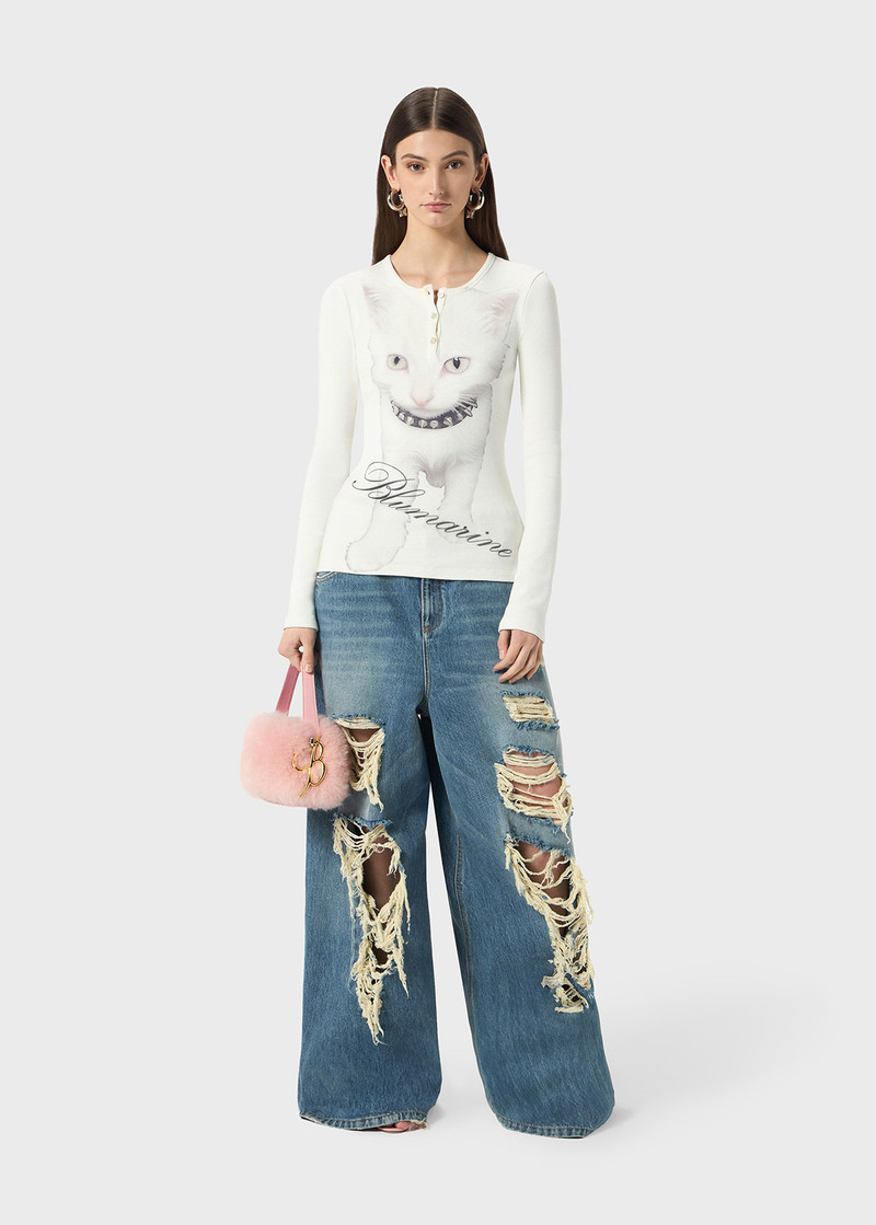 Blumarine PRINTED JERSEY SWEATER outlook