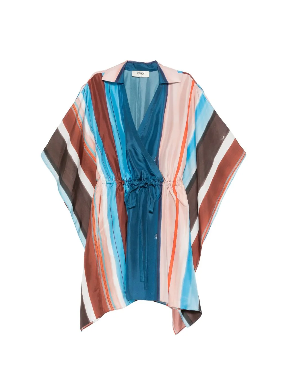 striped silk mini dress - 1