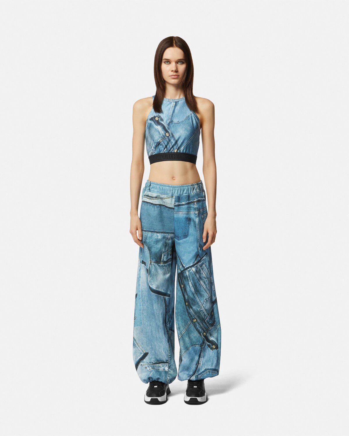 Patchwork Denim Sweatpants - 2