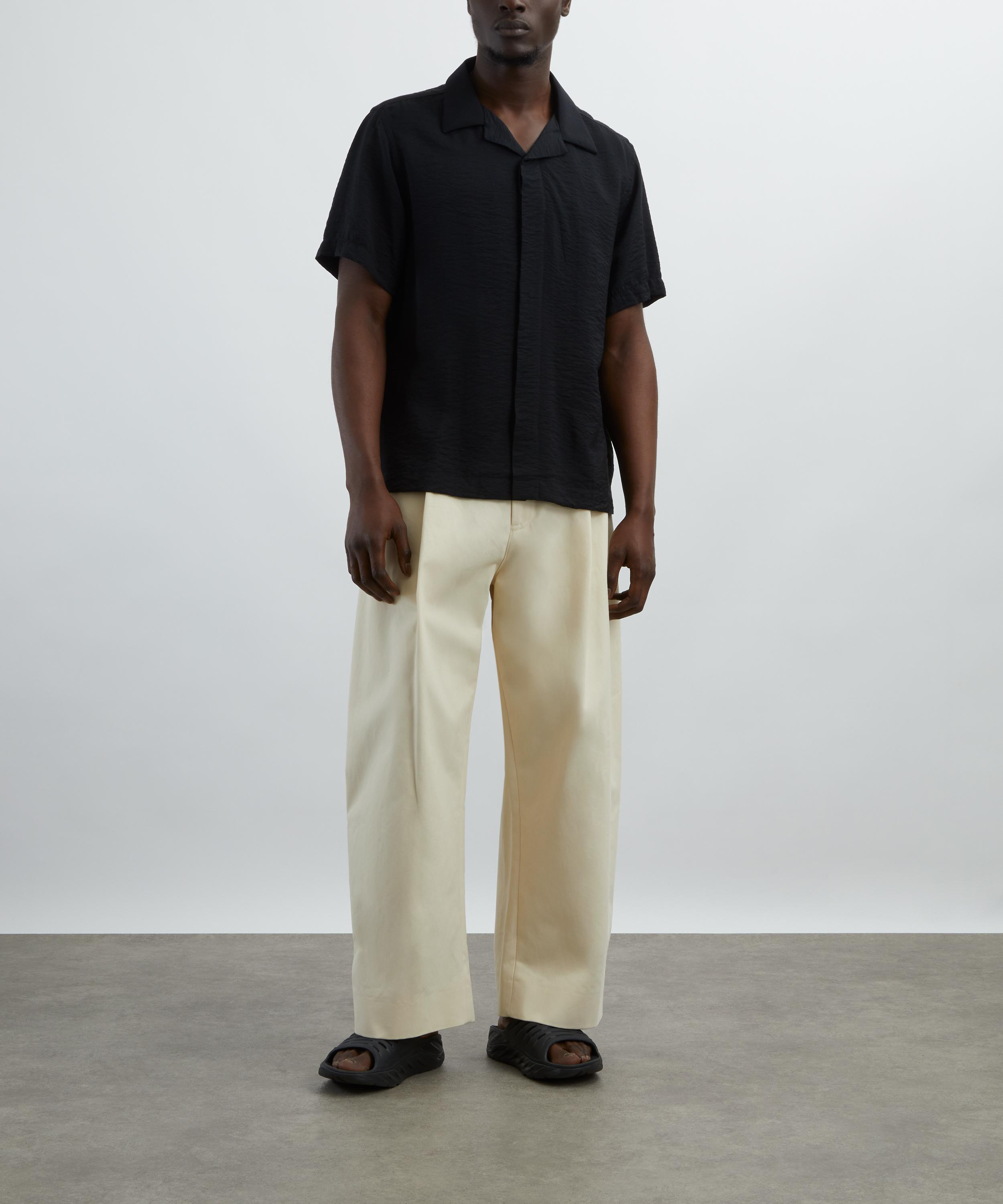 Hank Black Open Collar Shirt - 2