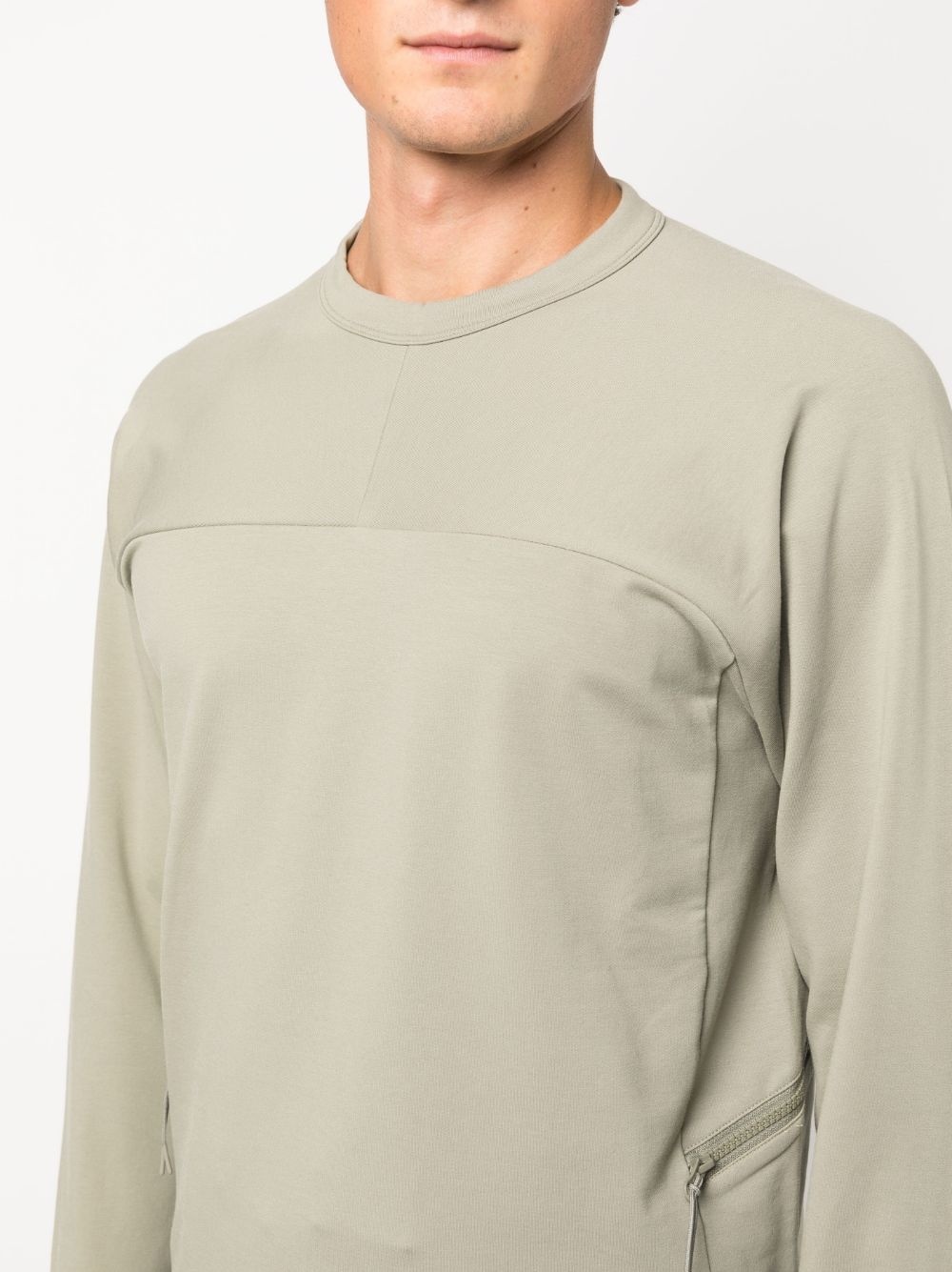 zip-detail jersey sweatshirt - 5