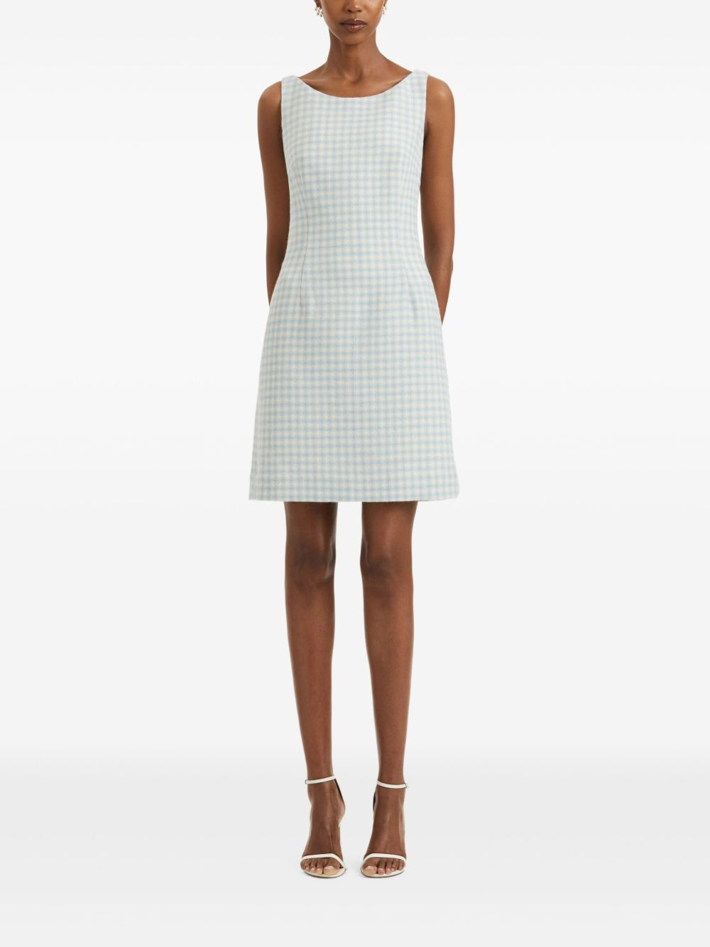 gingham tweed mini dress - 2