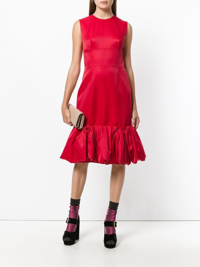 Prada tulip shape gathered detail dress outlook