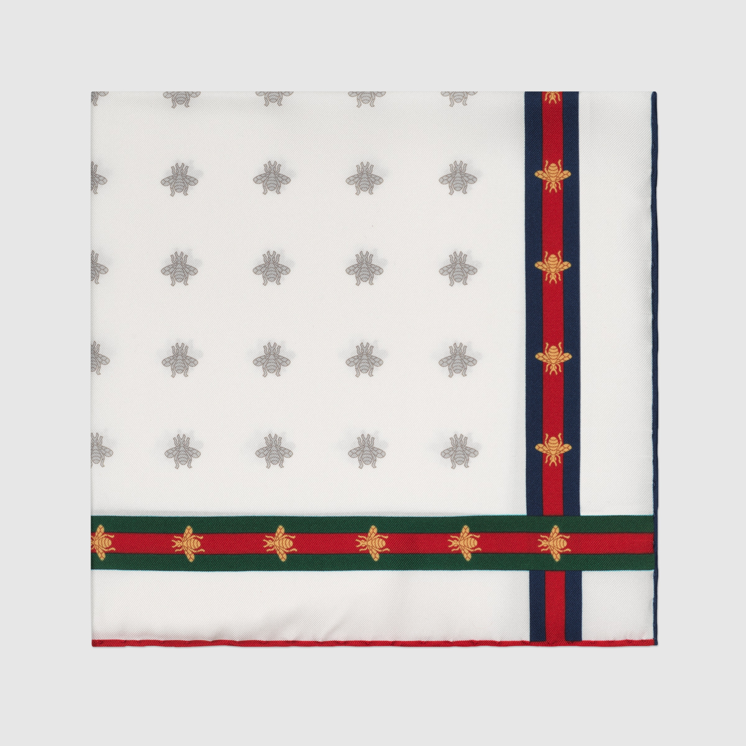 Bee pattern silk pocket square - 2