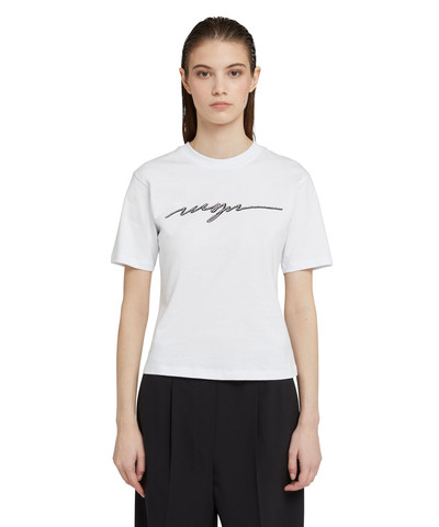 MSGM T-Shirt with rhinestone logo outlook