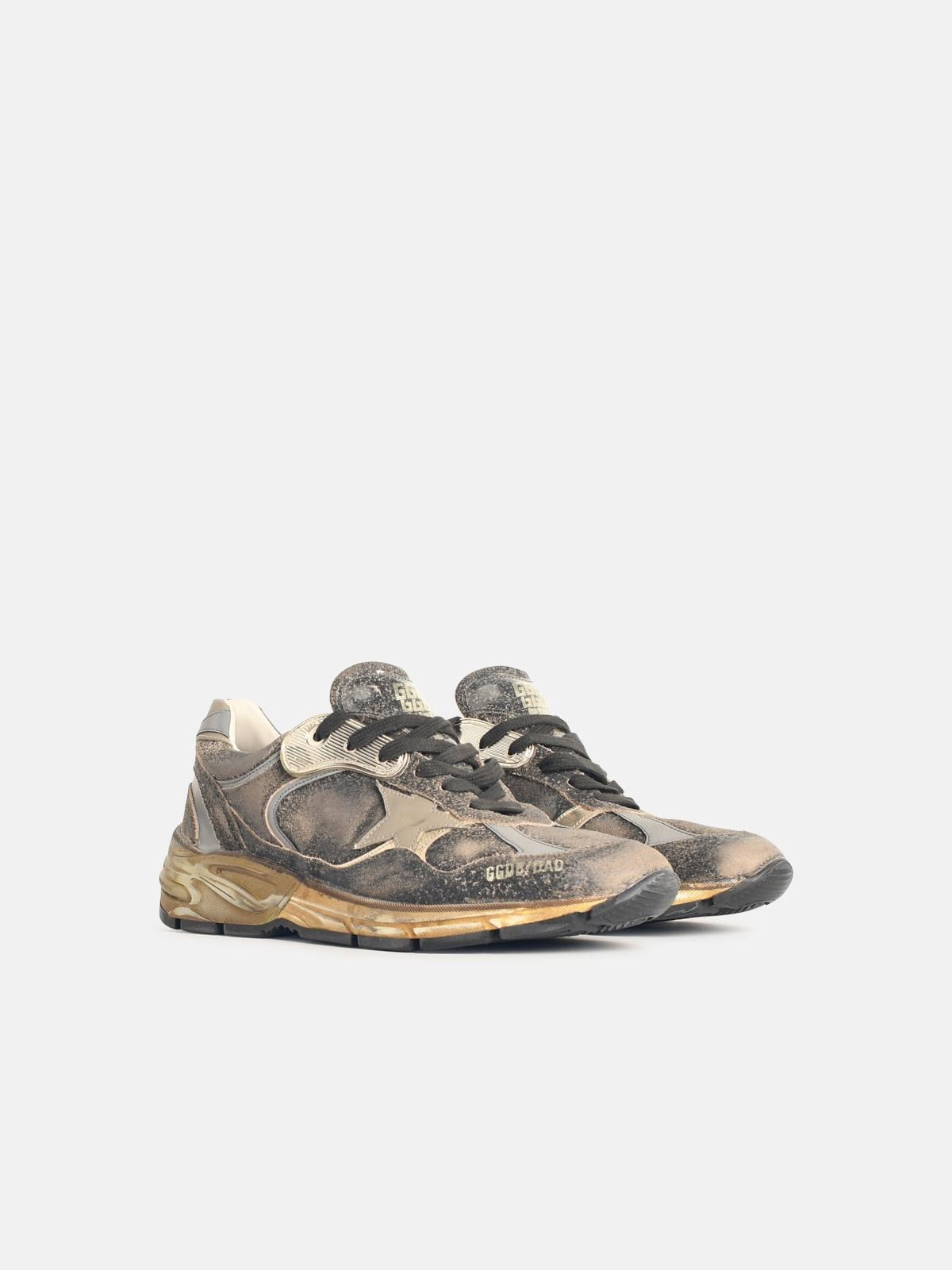 'DAD' BLACK LEATHER BLEND SNEAKERS - 2