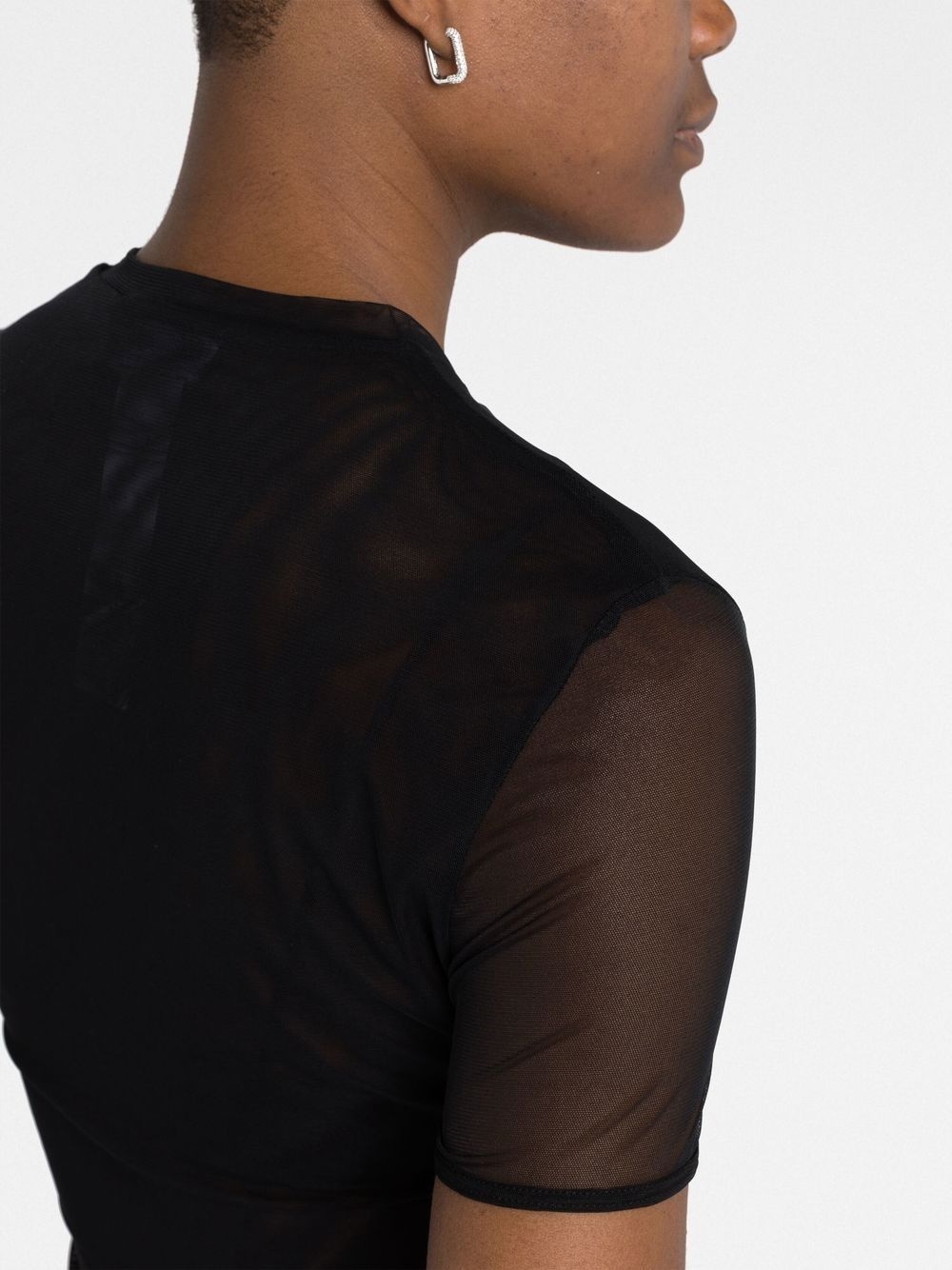 logo-embellished mesh top - 4
