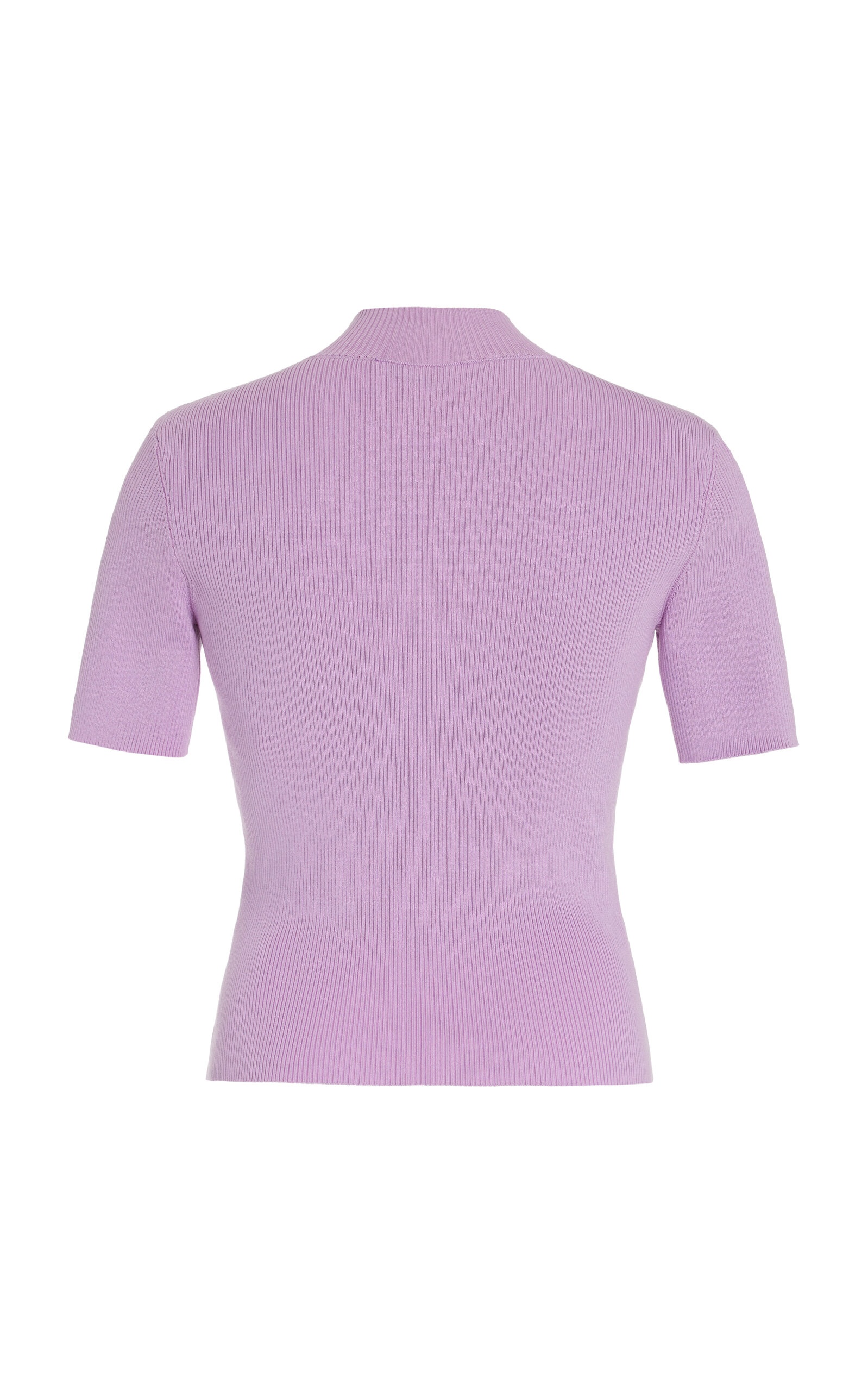 Ribbed-Knit Stretch-Silk T-Shirt purple - 9