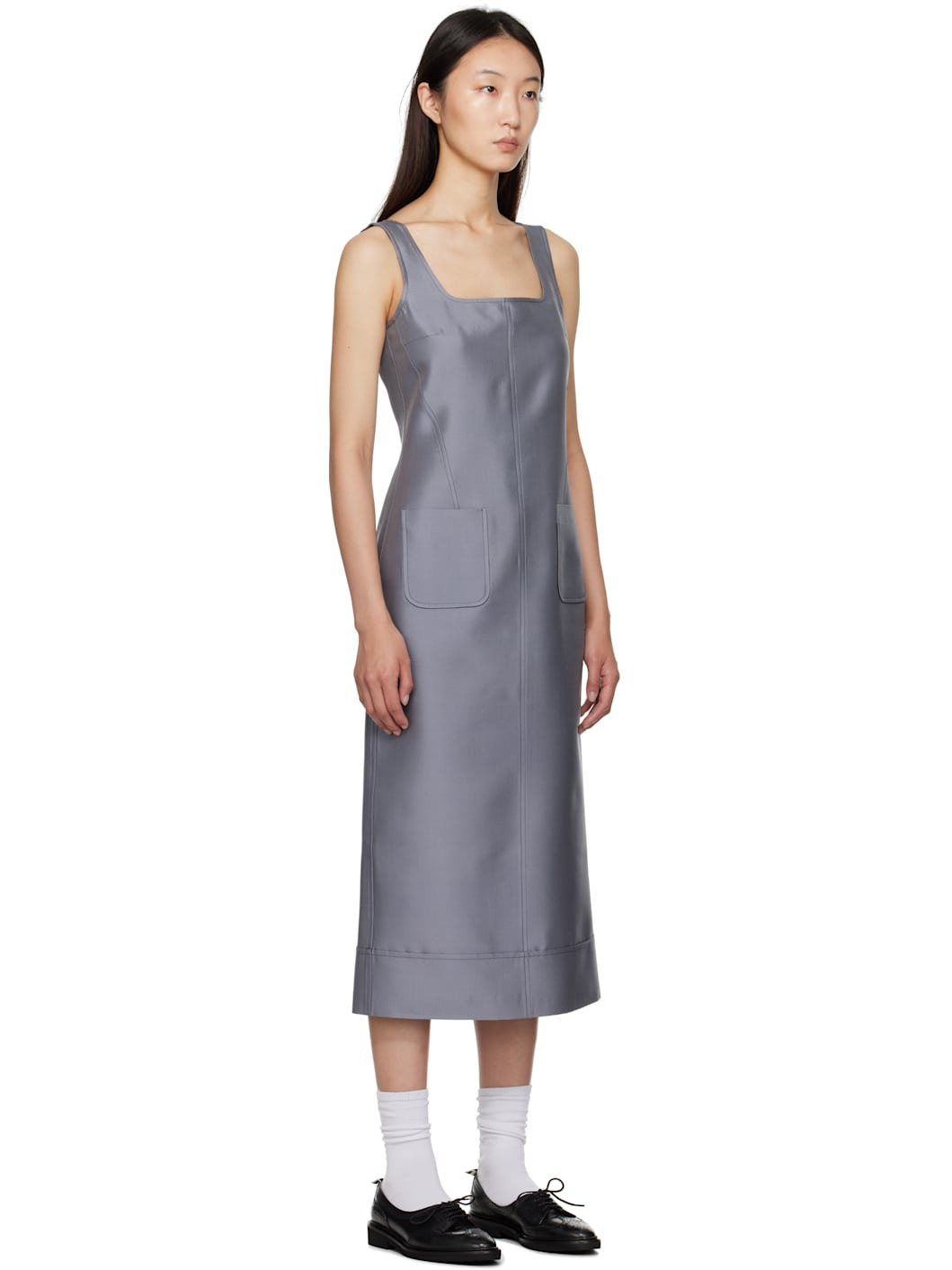 Gray Column Maxi Dress - 2