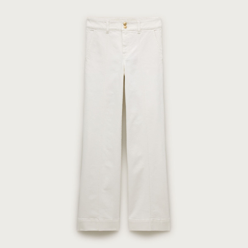 Denim trouser jean with stacked buttons 1