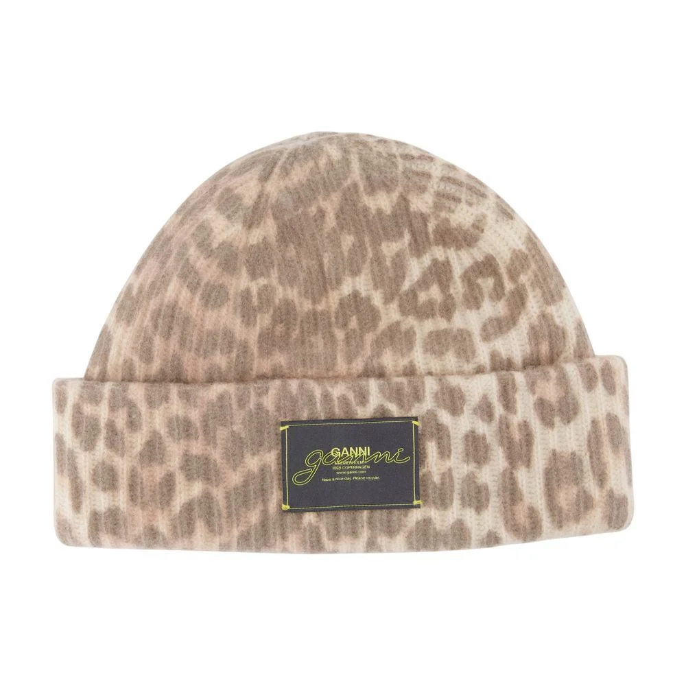 Ganni Graphic Leopard Beanie - 1