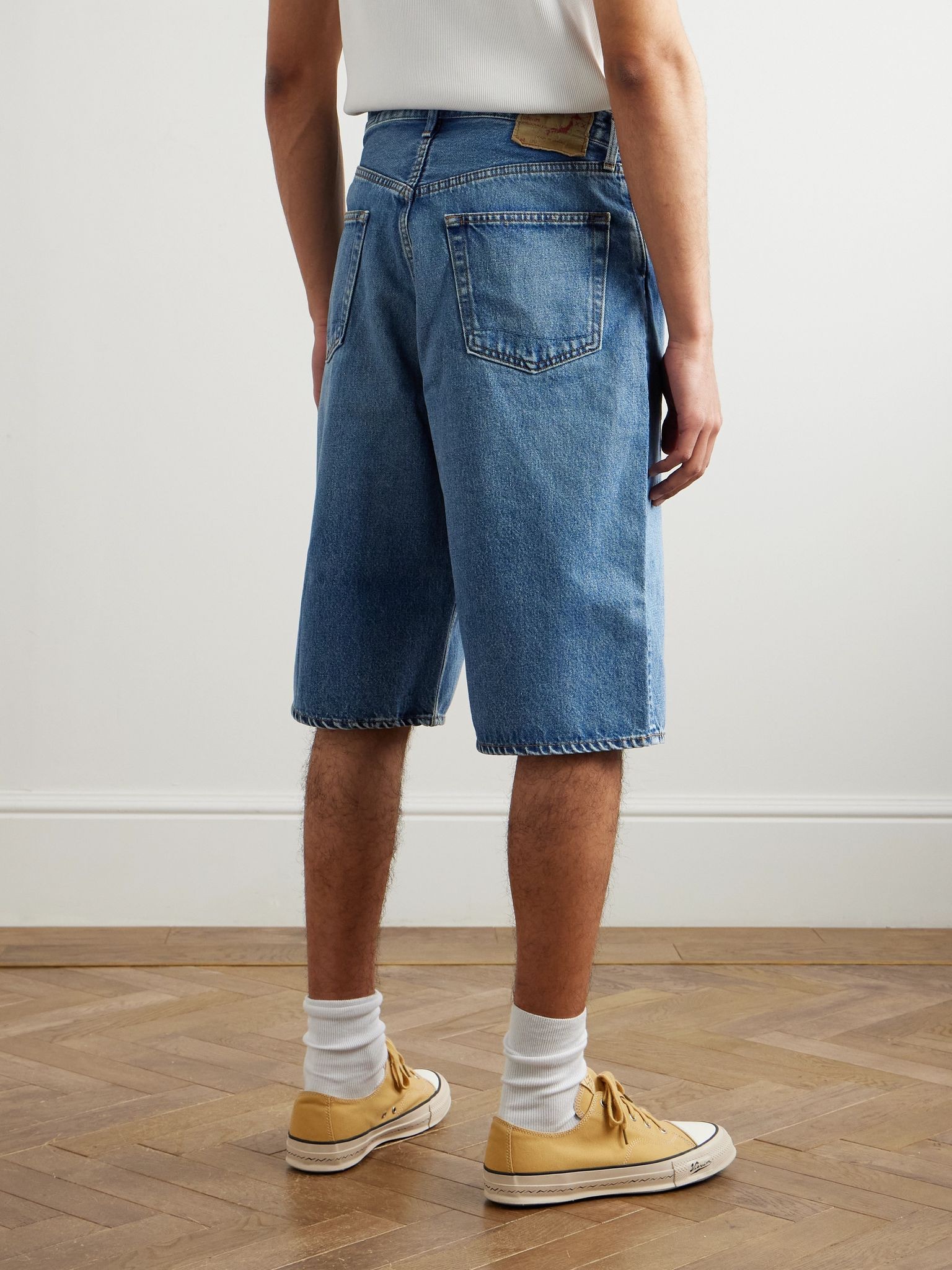Super Dad's Wide-Leg Denim Shorts Blue - 4
