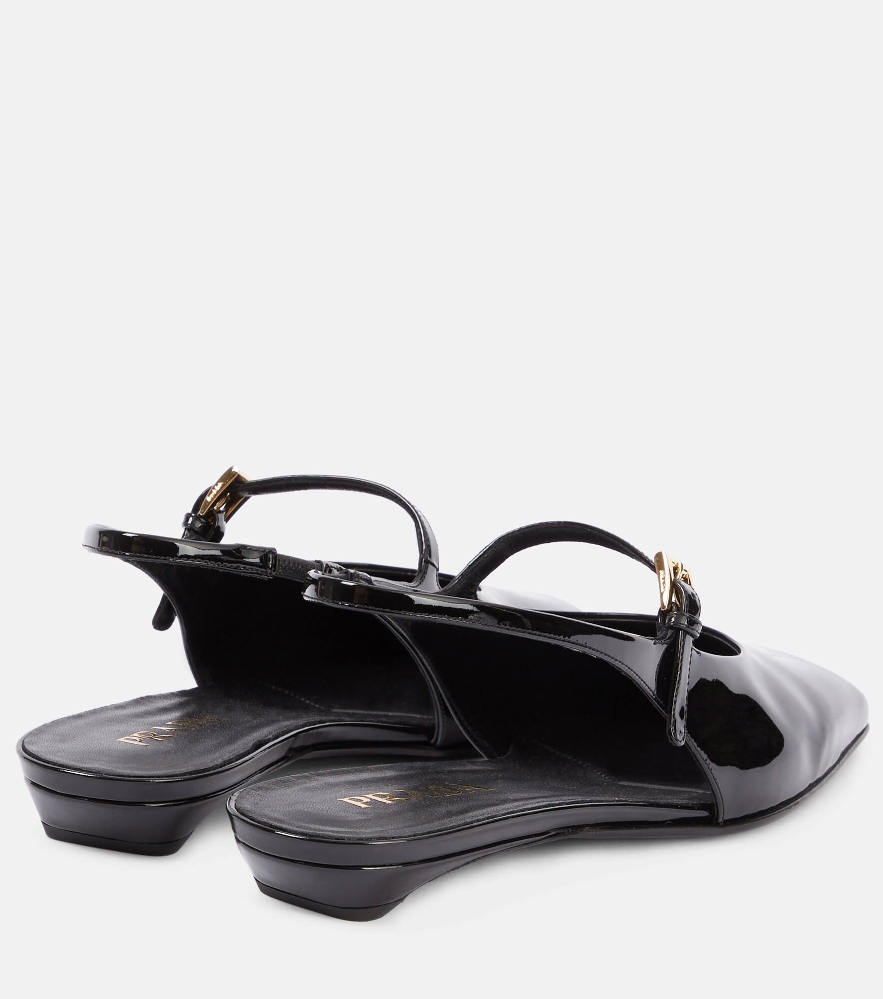 Patent leather slingback flats - 2