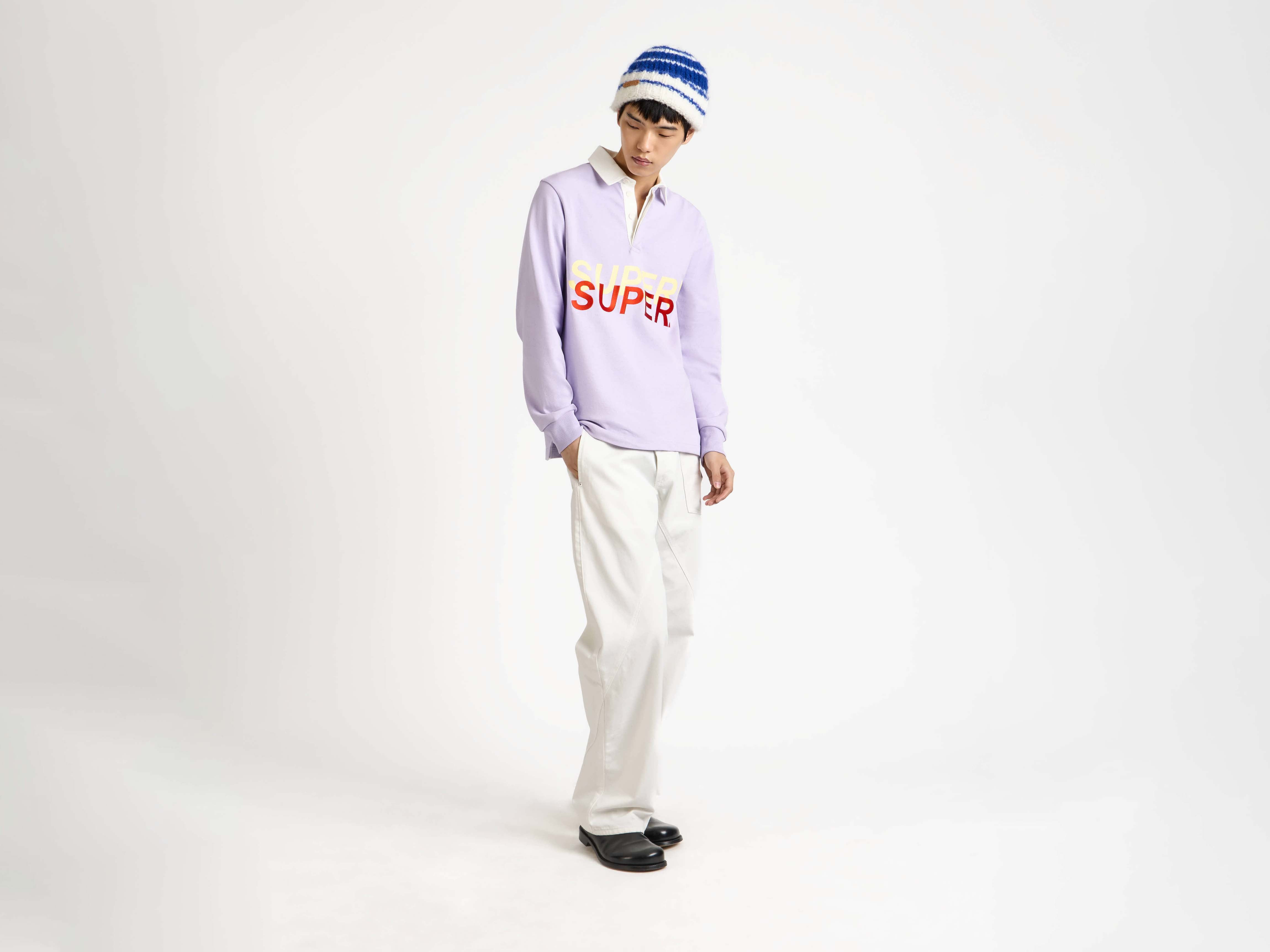 STRIPED BEANIE HAT IN ROYAL BLUE - 3