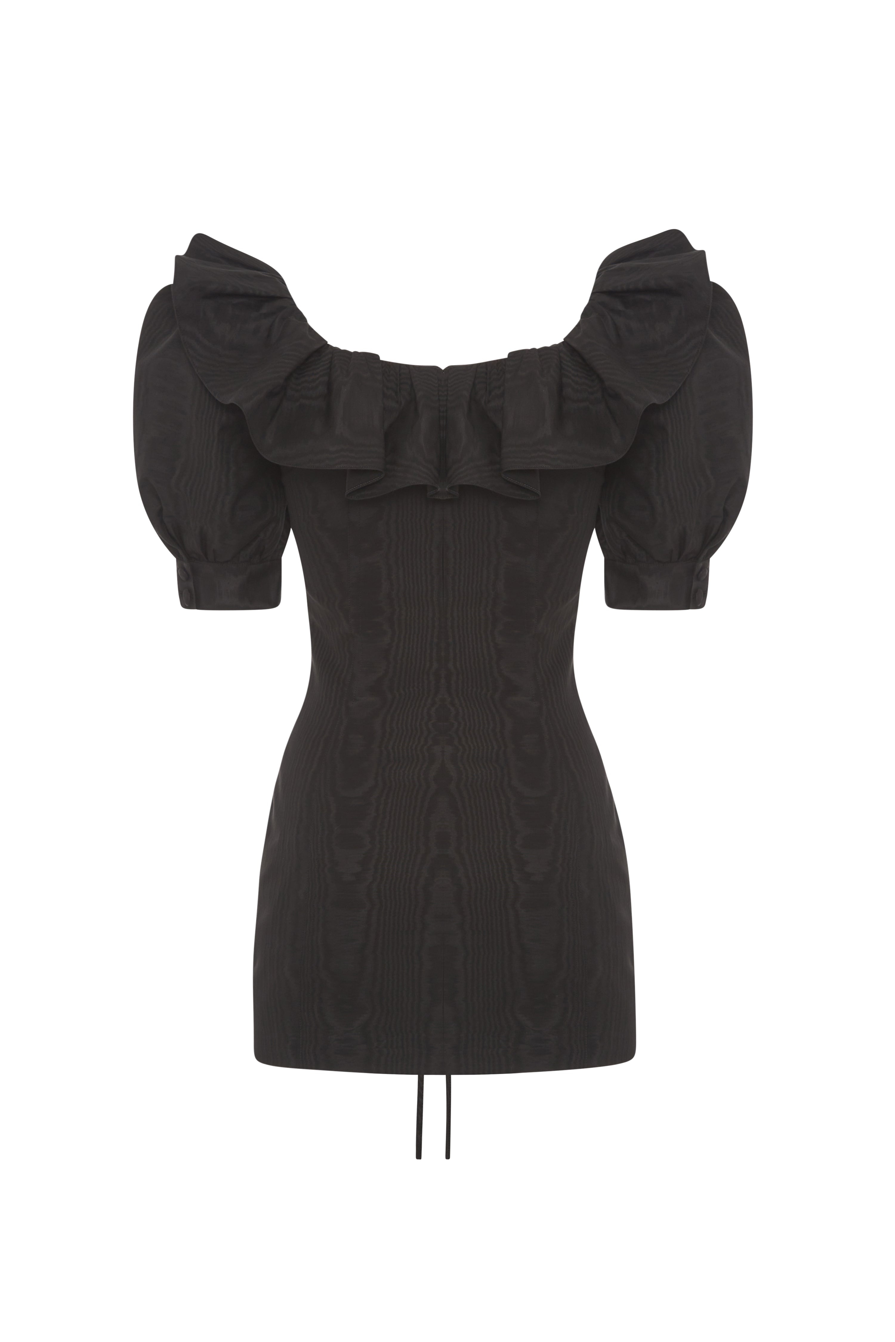 MOIRÉ MINI DRESS WITH LACE UP - 2