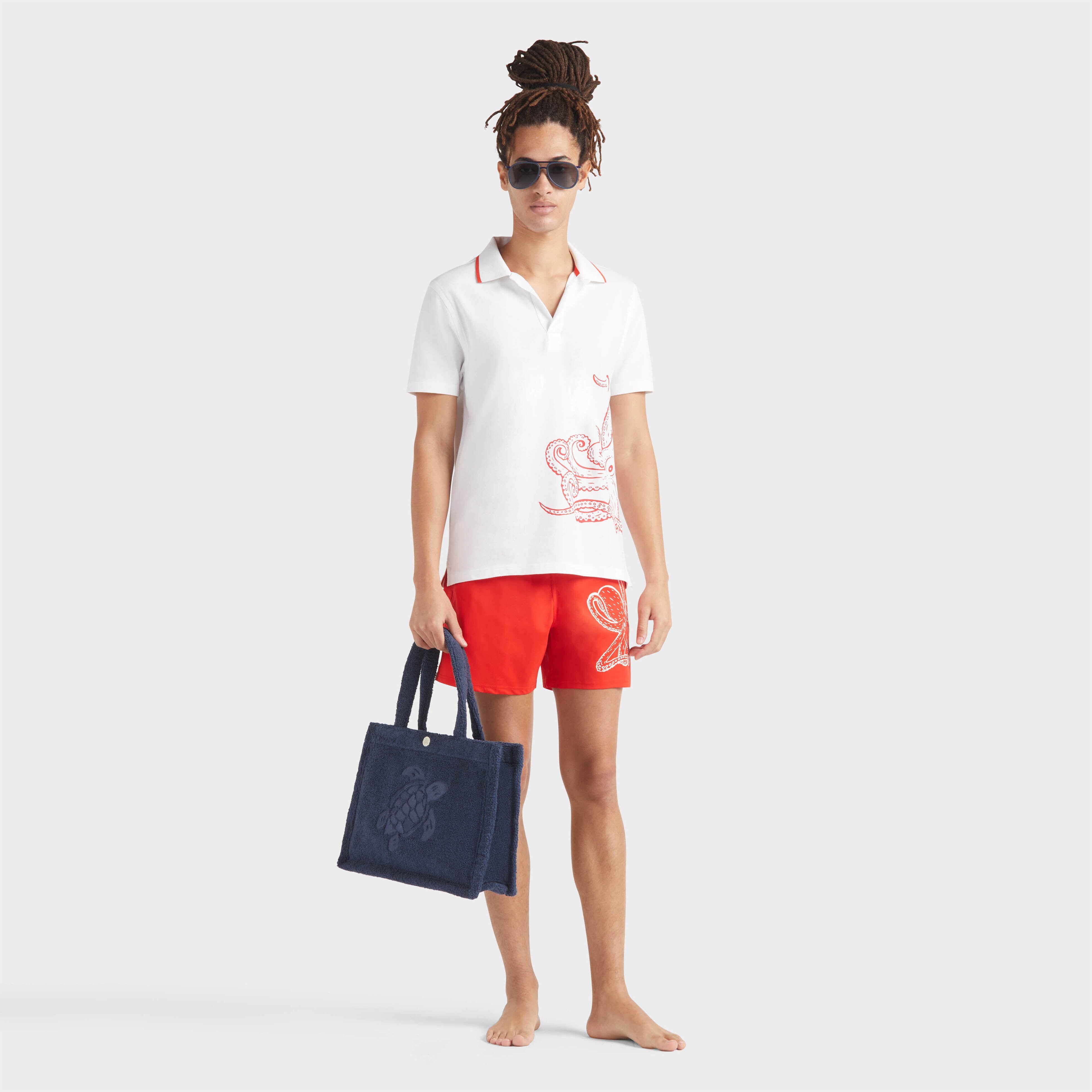 Men Stretch Short Swim Trunks Placed Poulpe - 5
