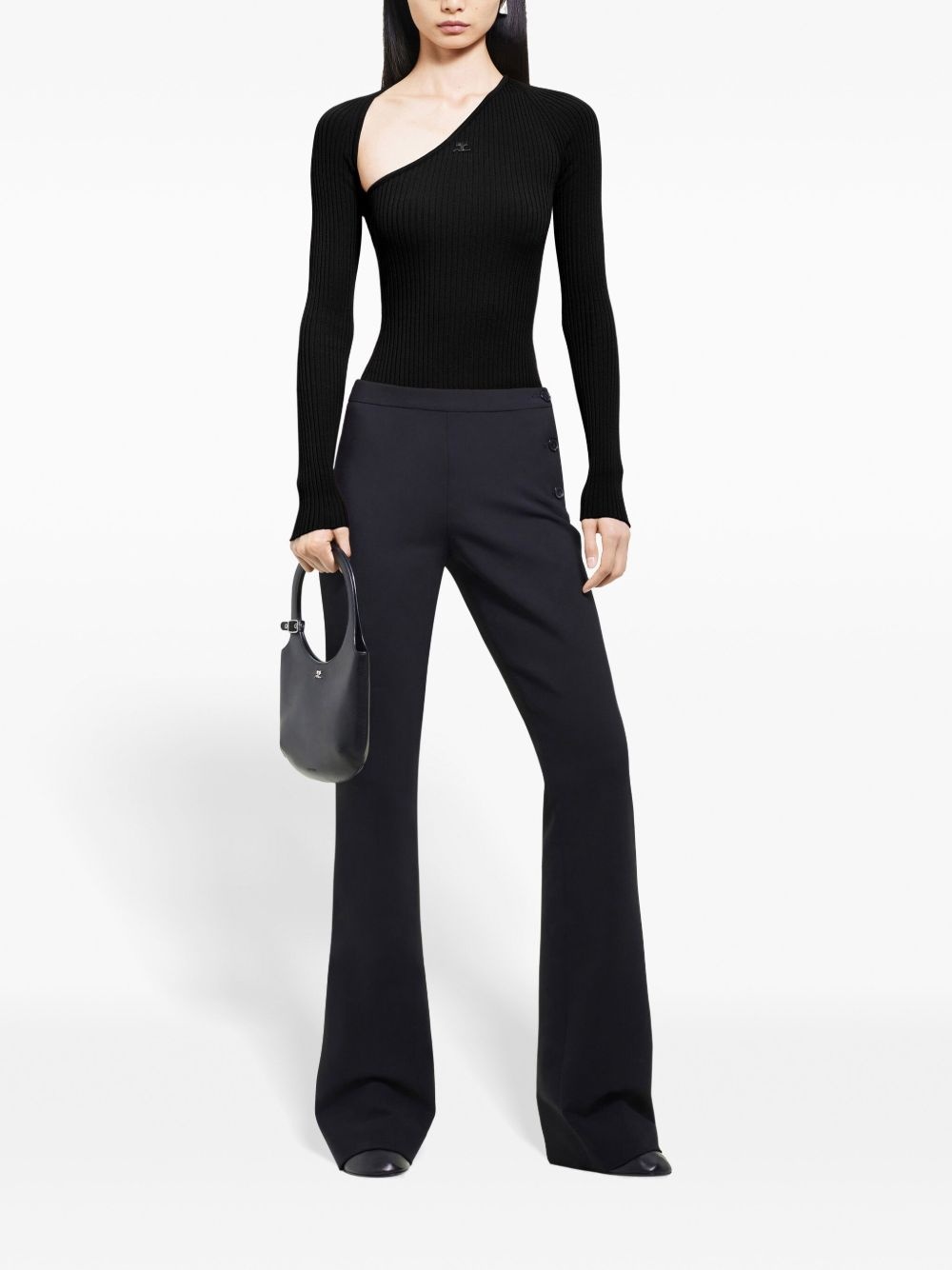 Slash ribbed-knit top - 2