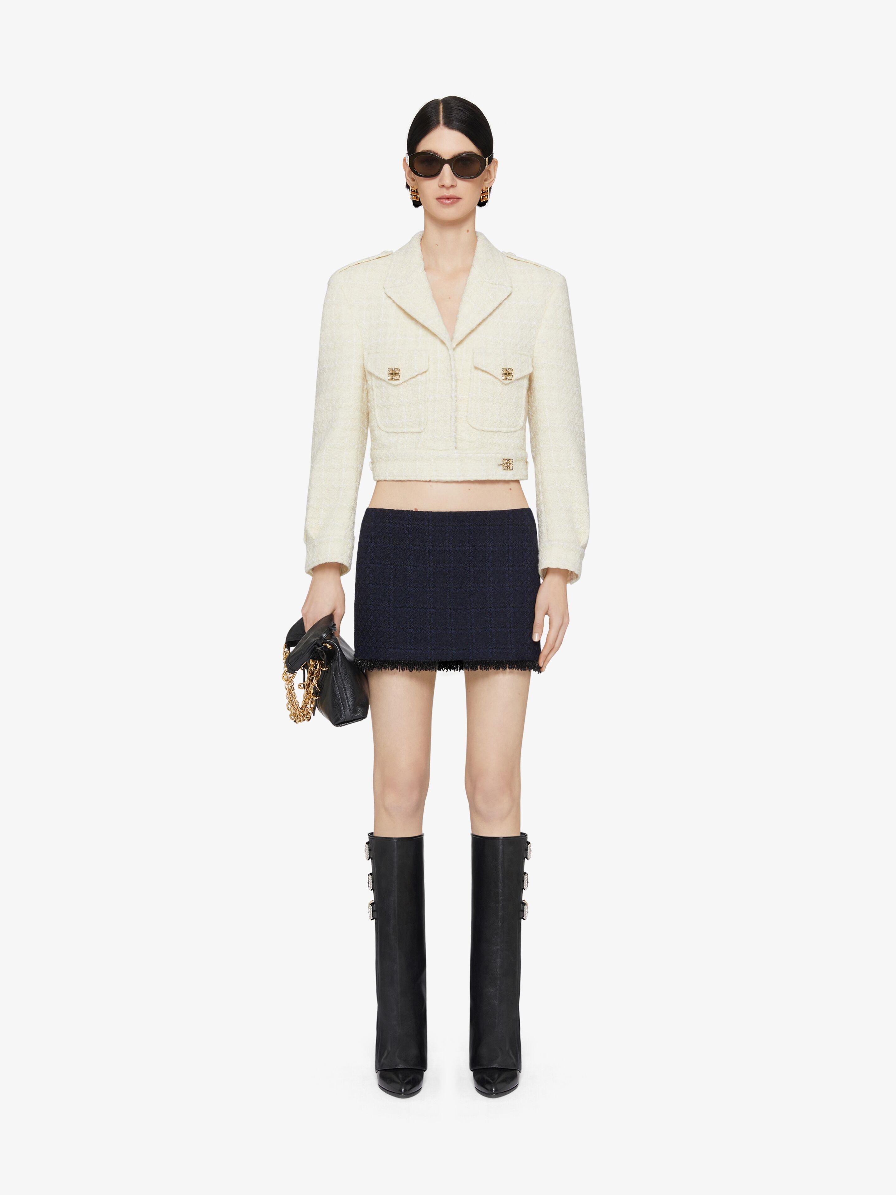 ジャケット GIVENCHY FW24 'Military' short jacket (BW30JK15MC 150) Givenchy Cropped military jacket structured shoulders | The