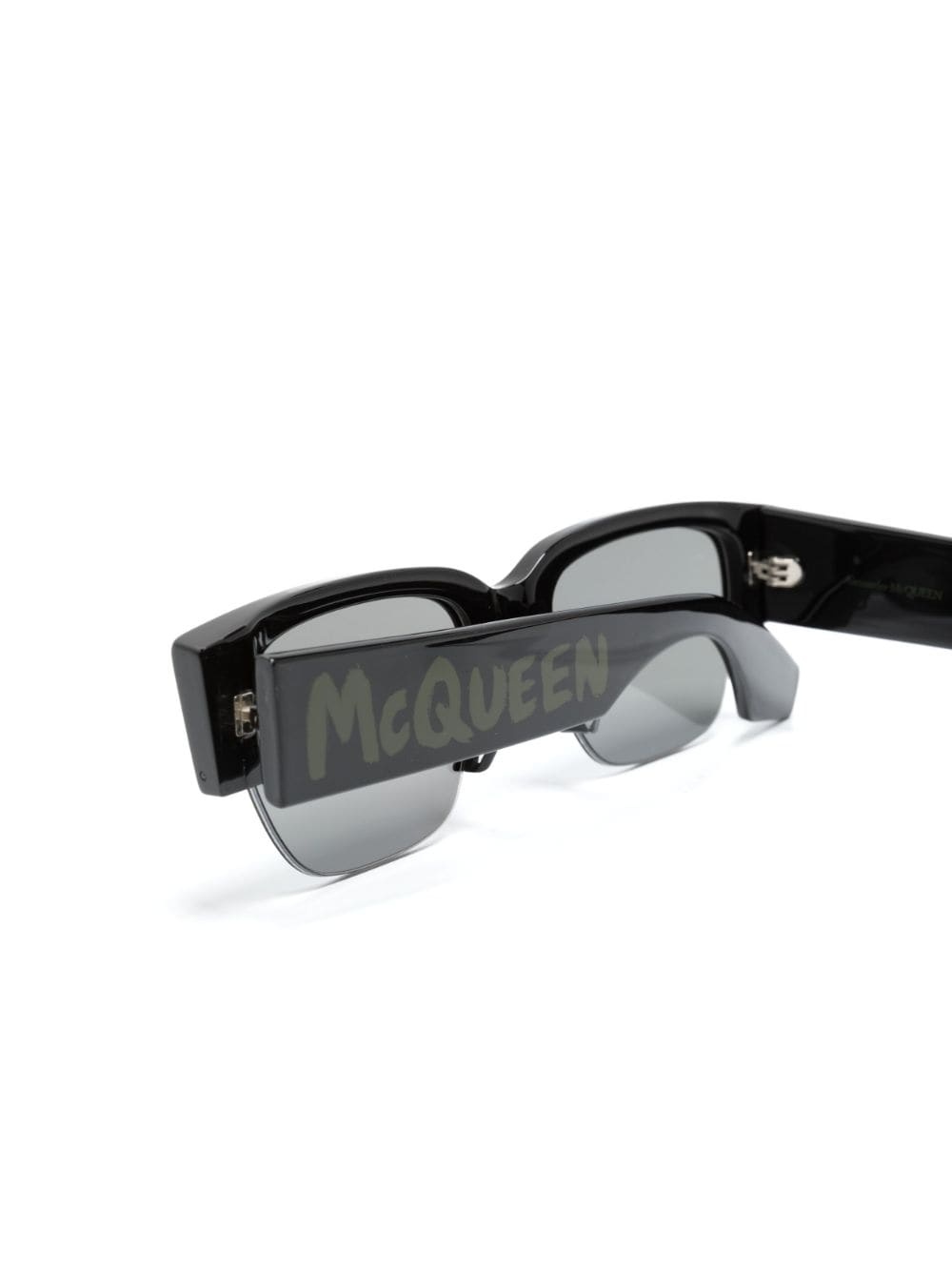 logo-print half-rim sunglasses - 3