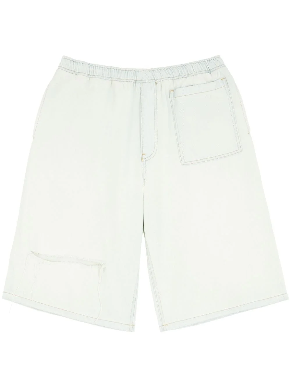 elasticated-waist denim shorts - 1