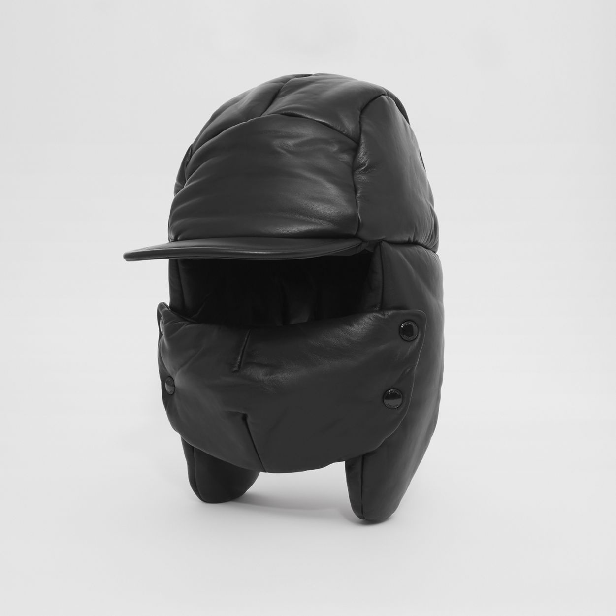 Padded Lambskin Oversized Cap - 6