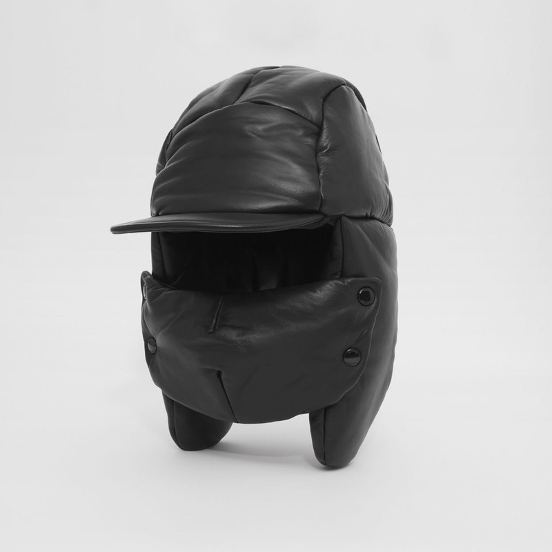 Padded Lambskin Oversized Cap 6