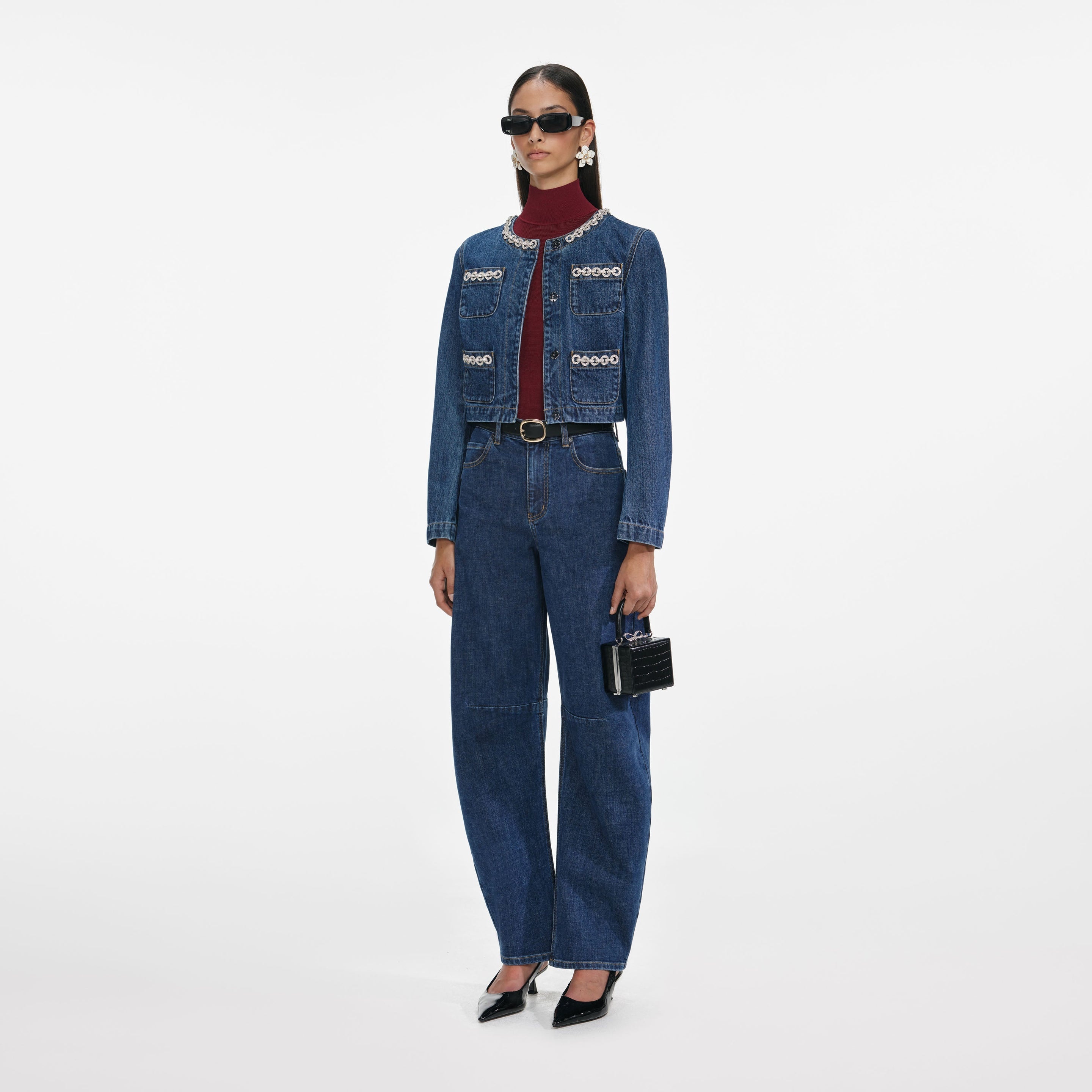 Crystal Trim Denim Jacket - 2