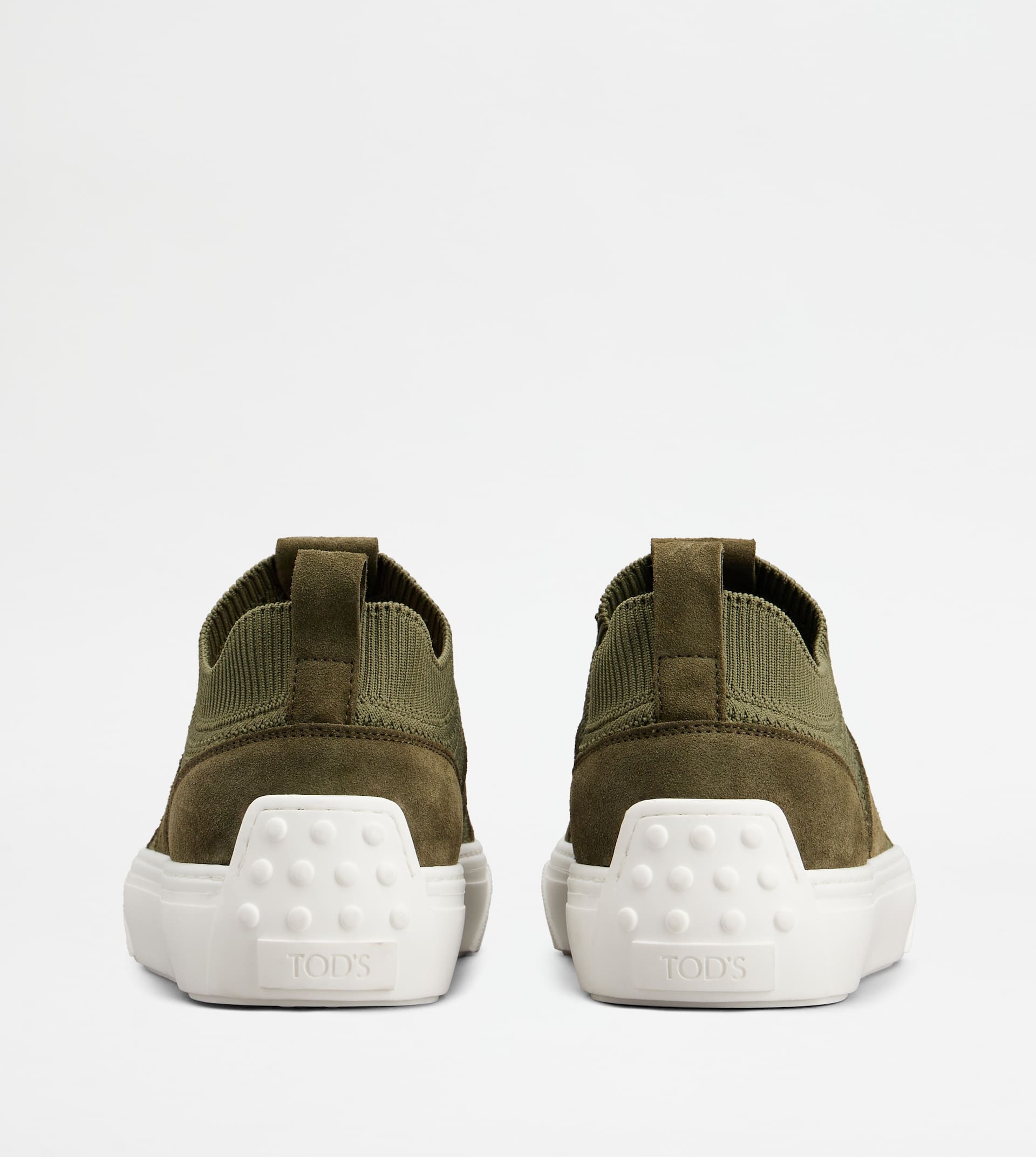 TOD'S SNEAKERS IN FABRIC AND SUEDE - GREEN - 2