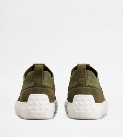 Tod's TOD'S SNEAKERS IN FABRIC AND SUEDE - GREEN outlook