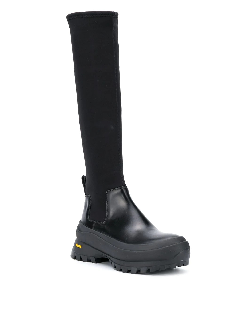 panelled-design knee-high boots - 2