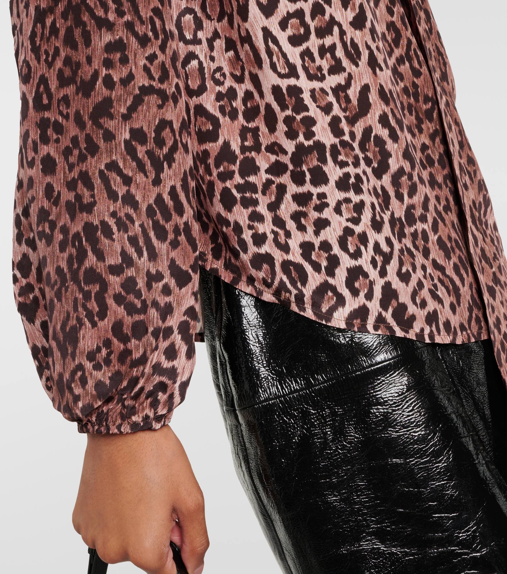 Moss leopard-print silk blouse - 5