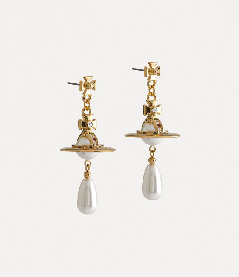 Vivienne Westwood PEARL DROP EARRINGS GOLD TONE outlook