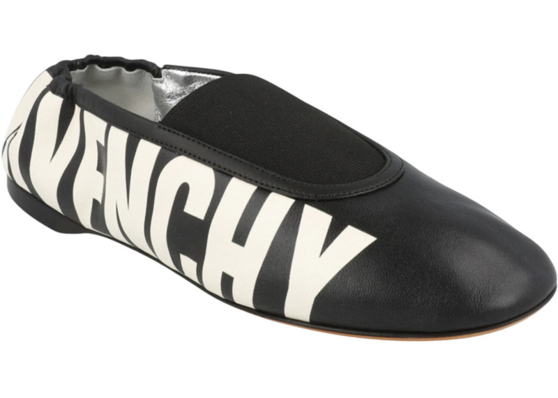 Givenchy Givenchy Logo Graphic Ballet Flats Black White (Women's) outlook