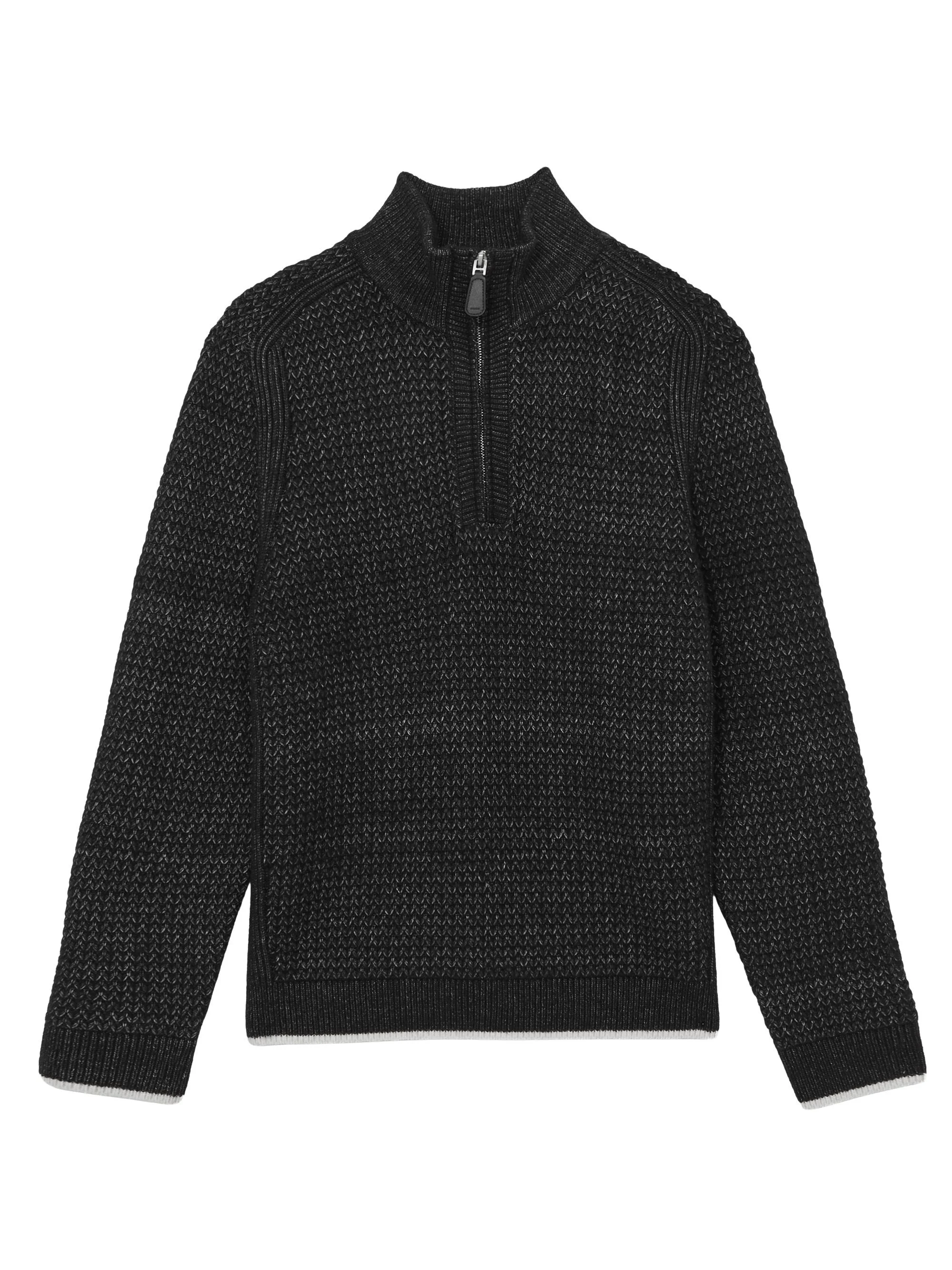 Men's Stockdale Half-Zip Sweater - Black - 1