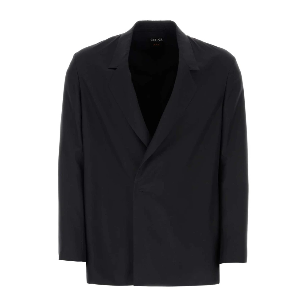BLACK SILK BLAZER AND VEST - 1