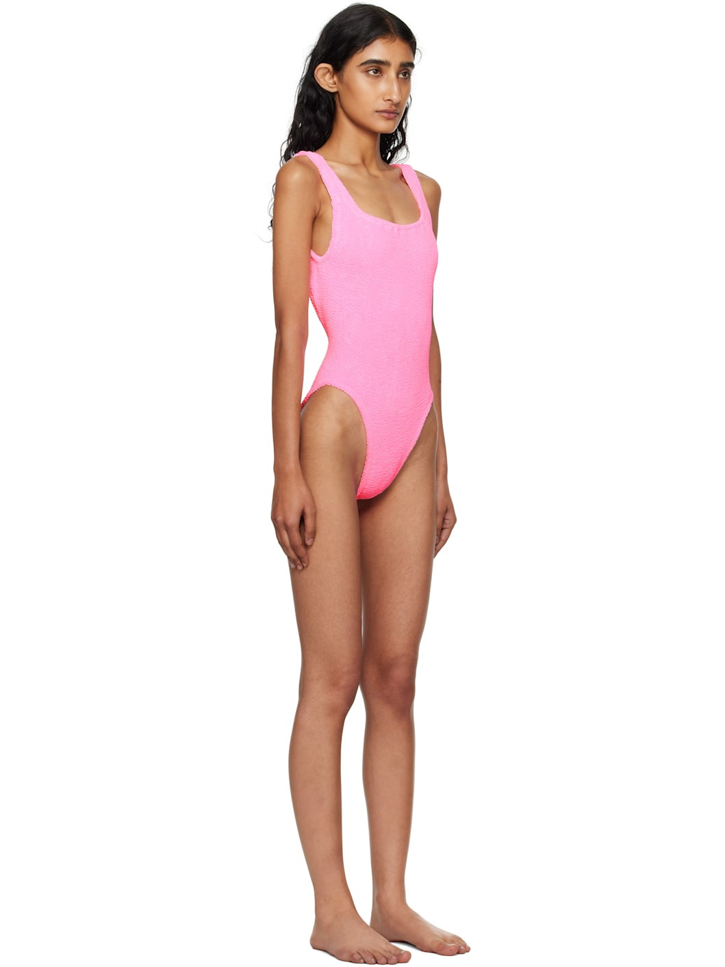 Pink Square Neck Swimsuit - 2