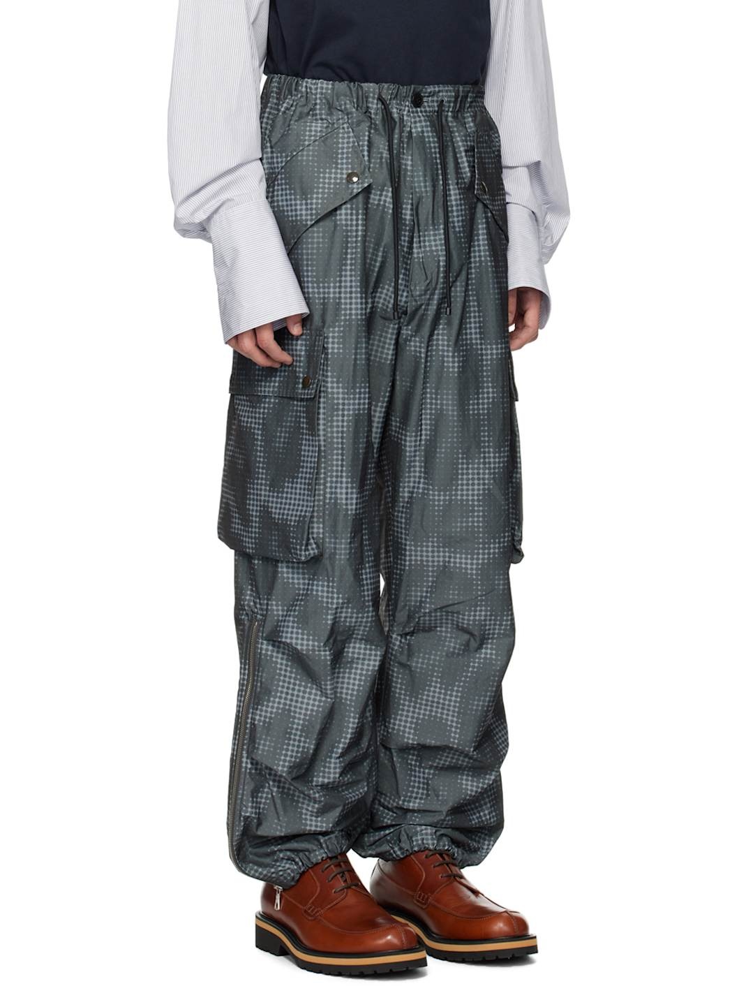 Gray Printed Cargo Pants - 2