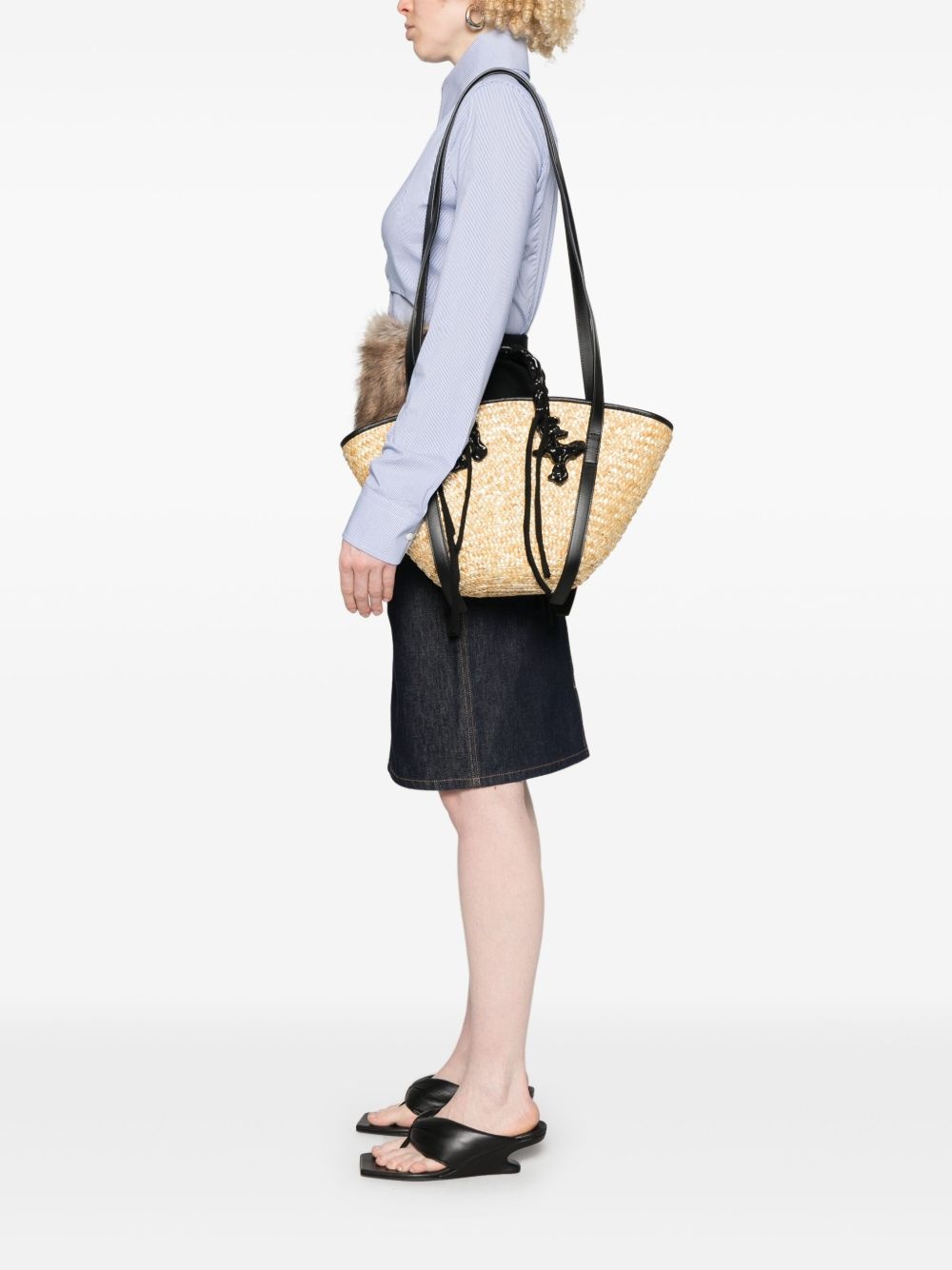 raffia tote bag - 2