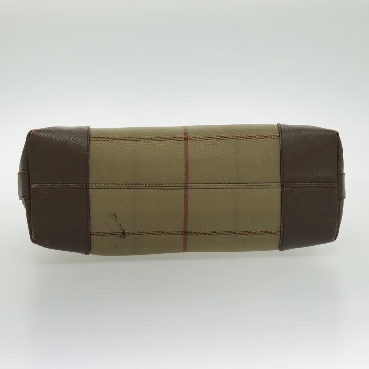 Burberry Nova Check Hand Bag Canvas Leather Brown Gold - 5