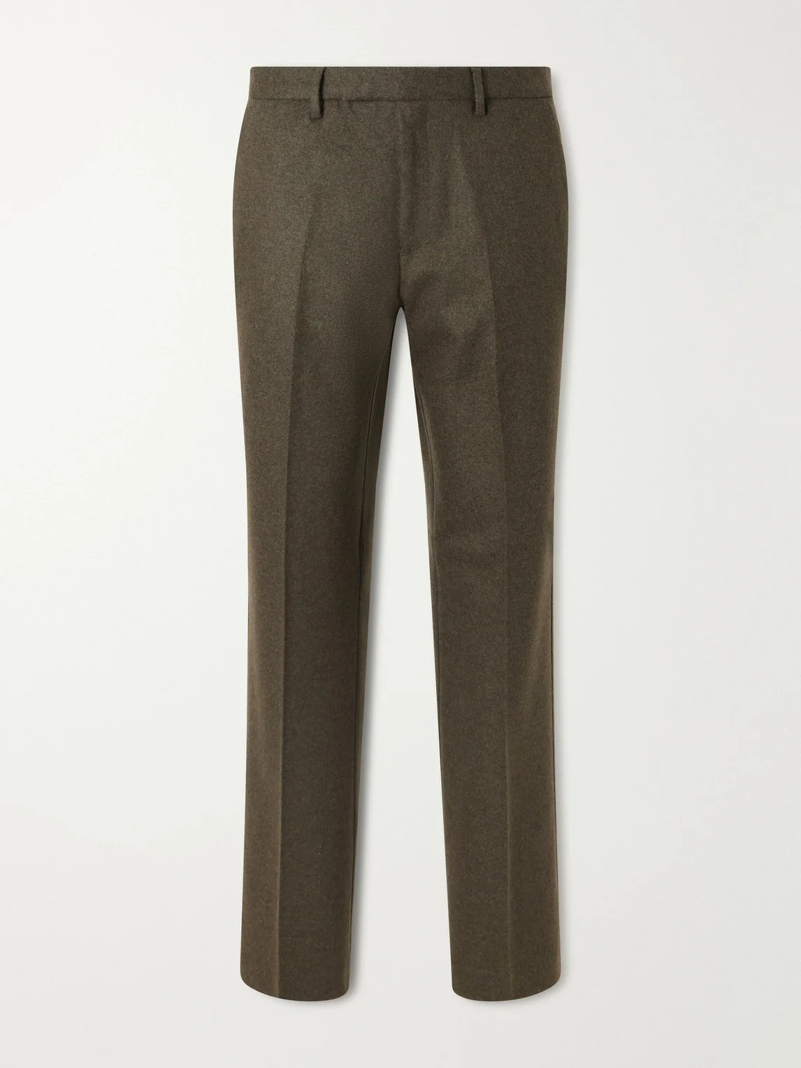 Straight-Leg Wool Brushed Trousers - 1